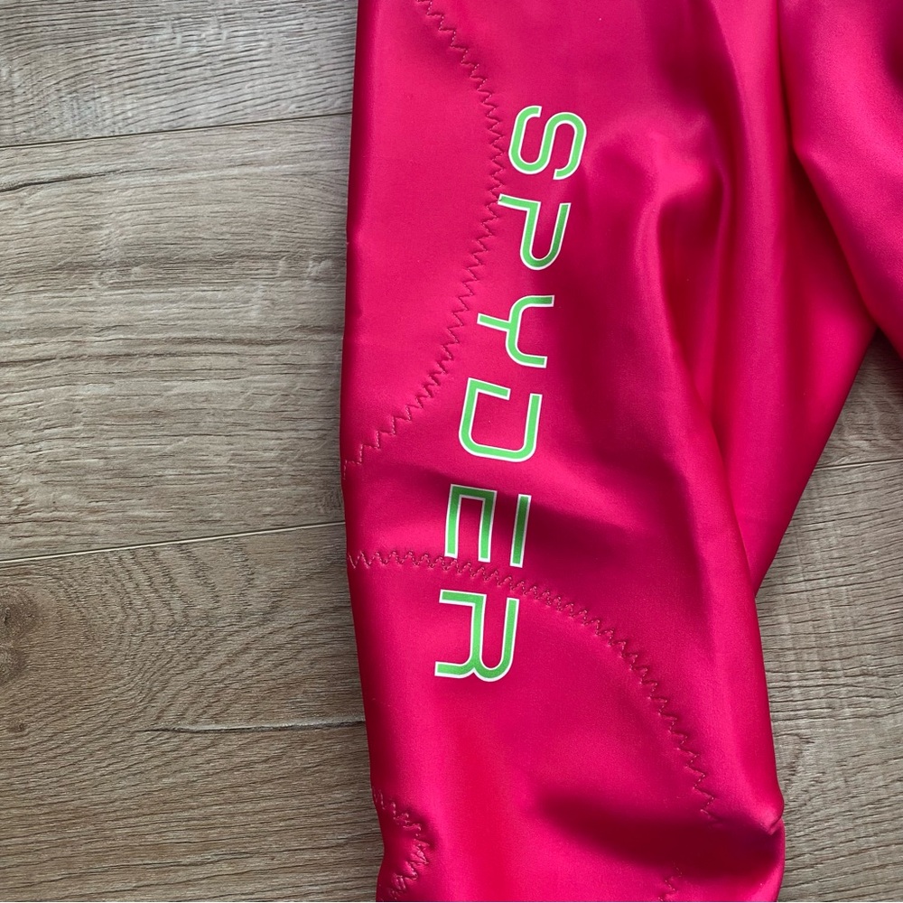 Spyder Performance GS Ladies Large Ski Race Suit in Taffy Pink Bryte Green color - Picture 9 of 16